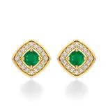 Złote kolczyki ze szmaragdem AJK_008